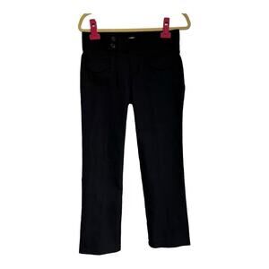 Nanette Lepore Womens Black Cropped Pants Sz 4 Button Detail Career Dress Pants